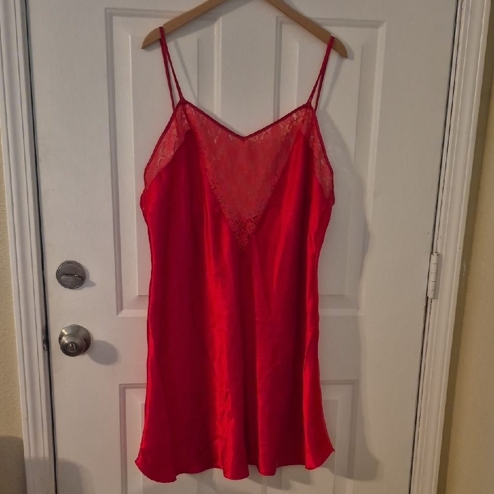 Intimate Pleasures Red Lace Trim Lingerie Size 18-20